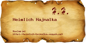 Heimlich Hajnalka névjegykártya